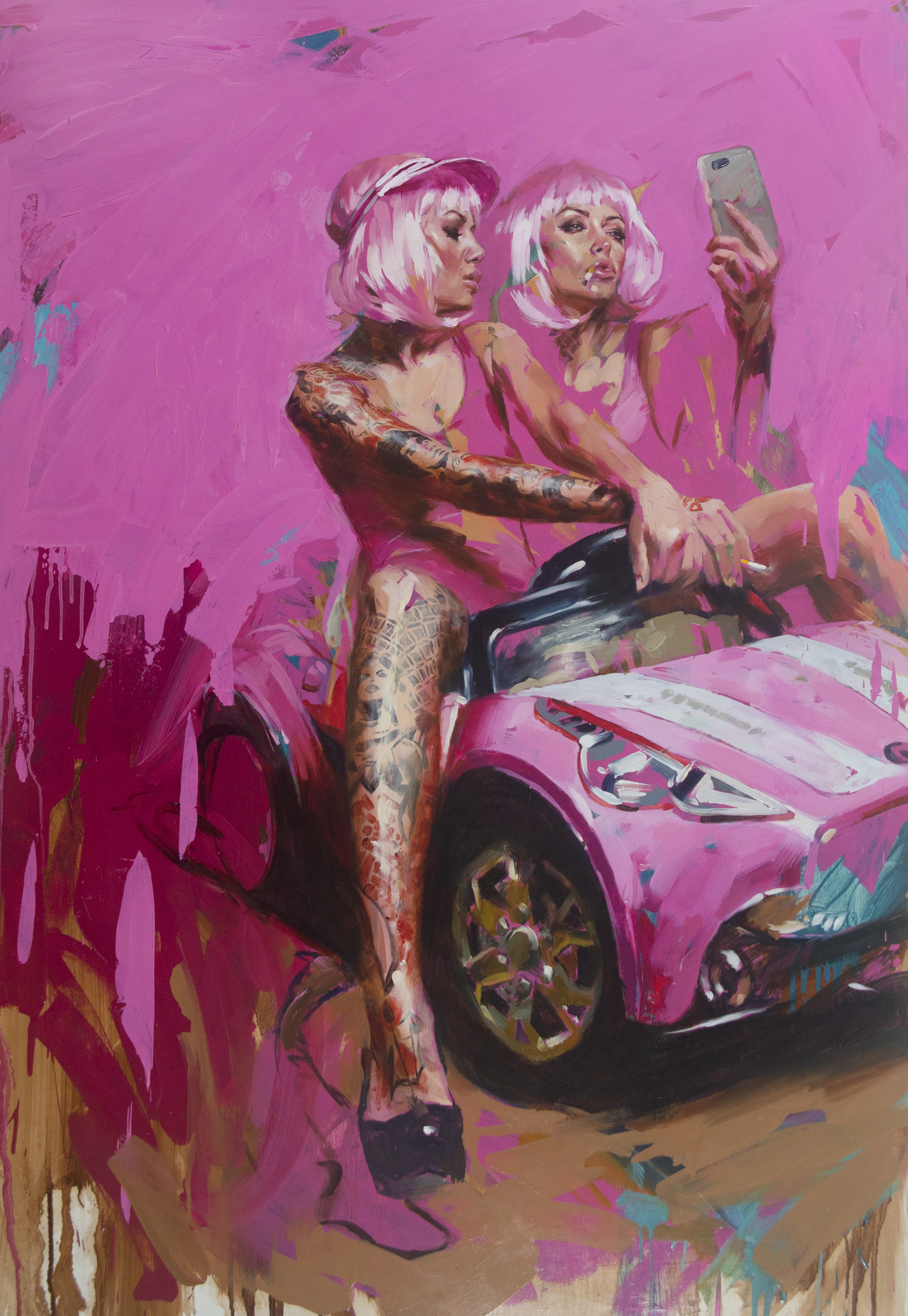PINK CAR SELFIE
