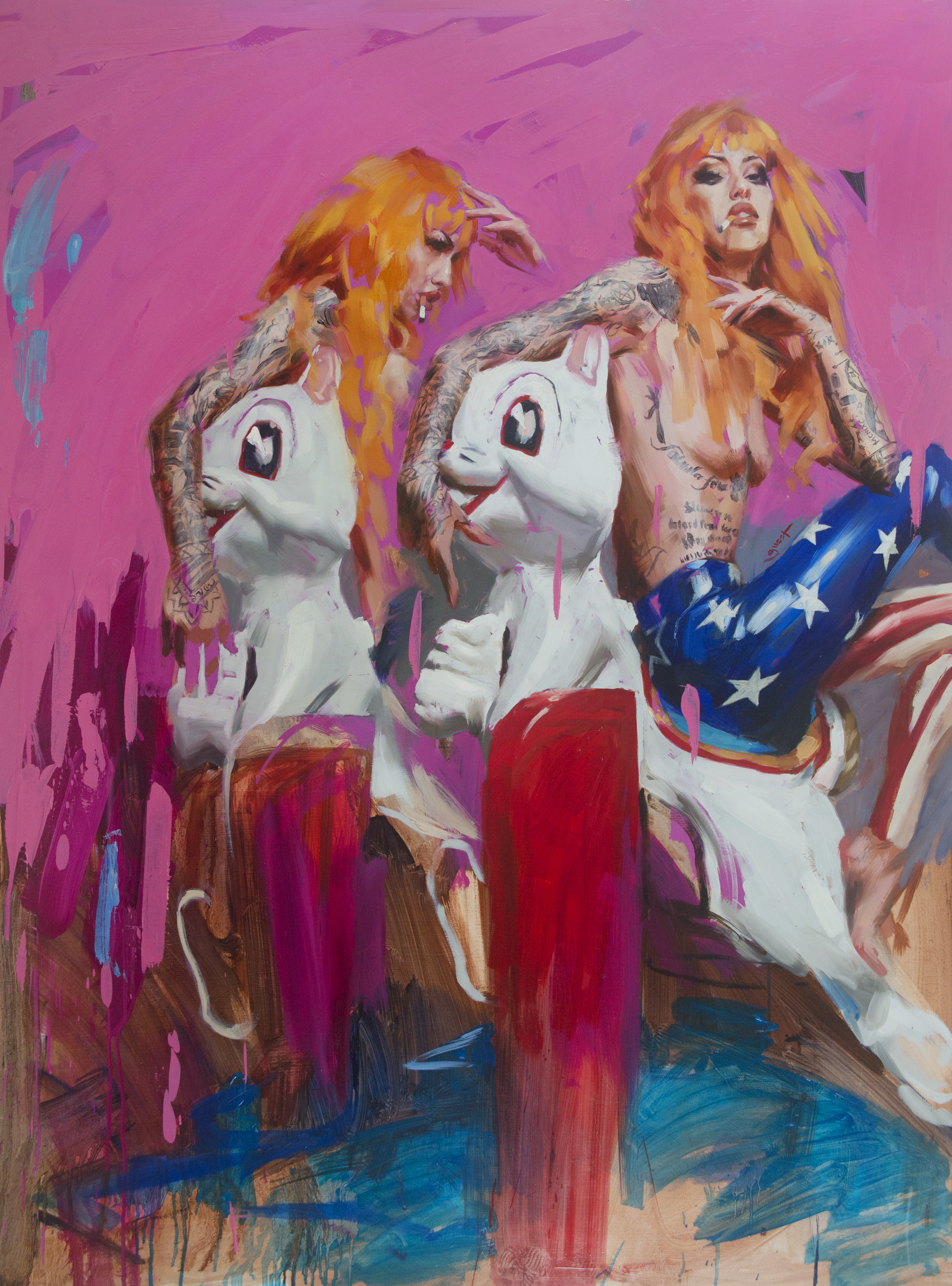 2x WHITE RABBITS