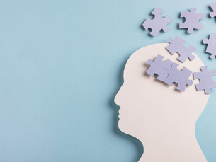 a graphic with a head and puzzle pieces indicating what is executive dysfunction