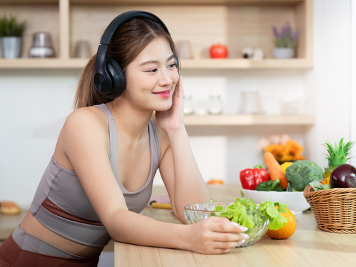 A woman practicing mindful eating with her GLP-1 diet plan.