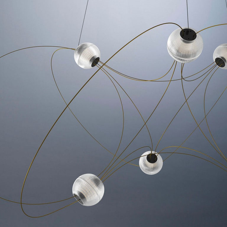 Miniature : Suspension MUNARI - 6 sources lumineuses - Gold