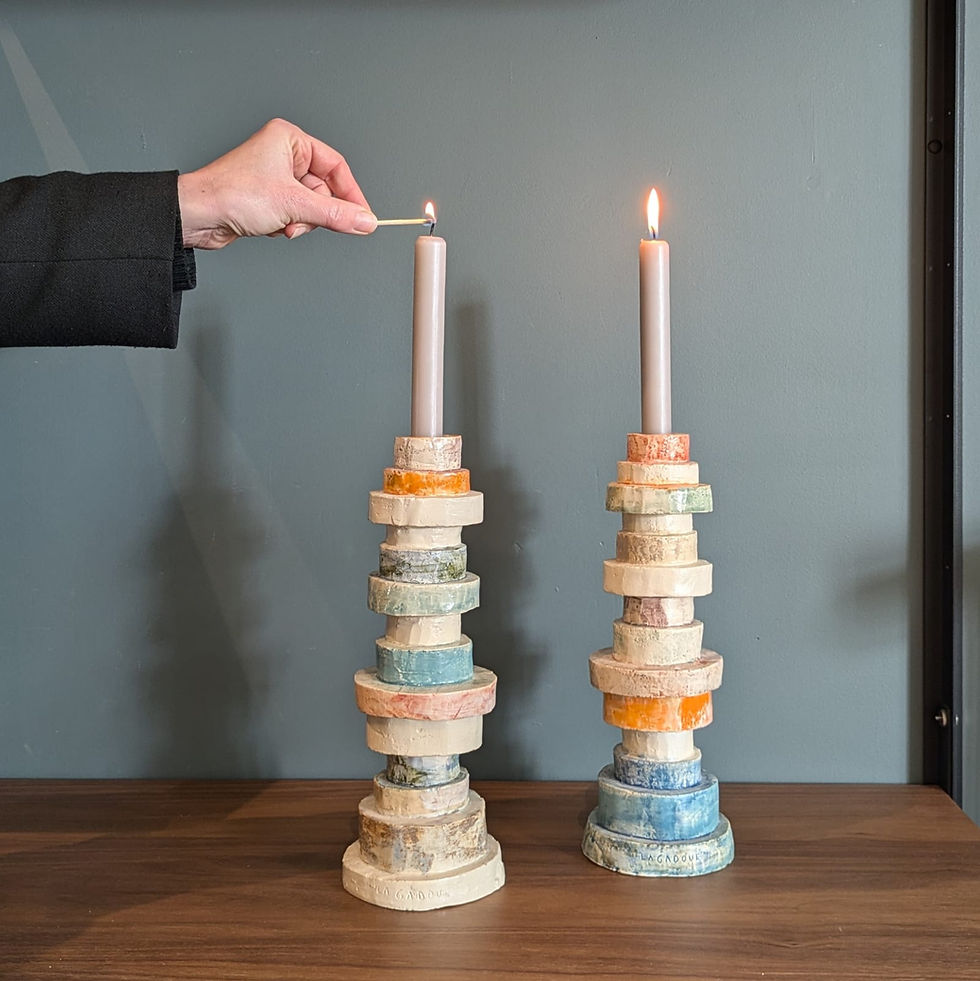 Miniature : Bougeoir TOTEM - Base bleu
