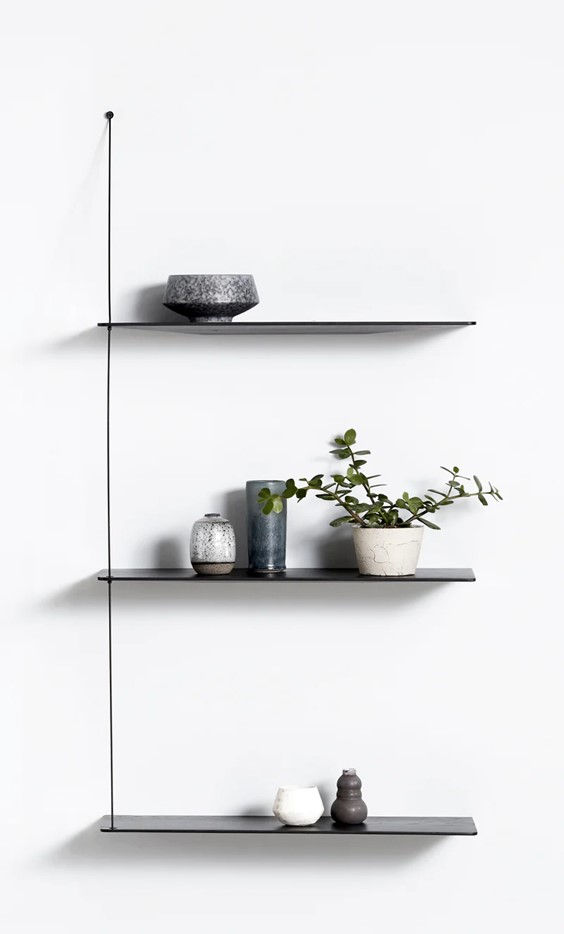 Miniature : Etagère murale STEDGE L80 cm - Chêne teinté noir