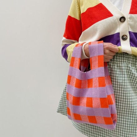 Miniature : PETIT SAC à carreaux Orange et Mauve