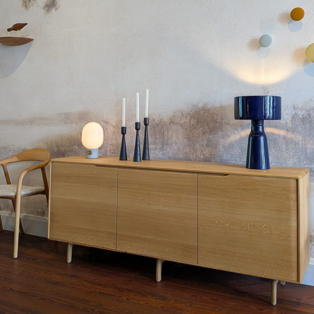 Buffet INVITO - 180x42xH75 - 3 portes - Chêne