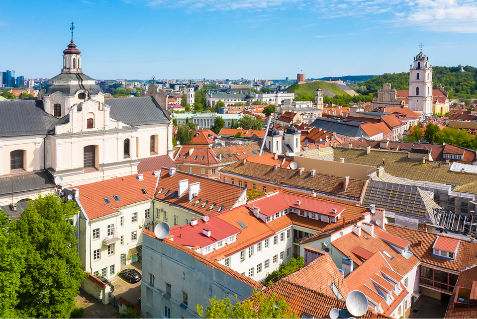 Vilnius, old town, rooftops