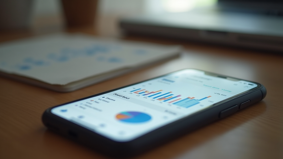 Close-up view of a smartphone displaying social media analytics