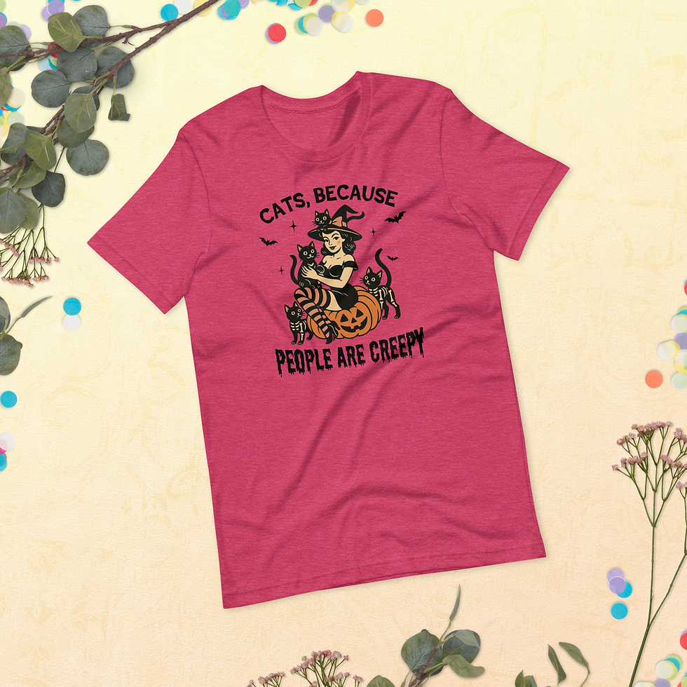 Thumbnail: Halloween Cat Witch Graphic Tee – “Just a Spooky Paw”  Unisex t-shirt