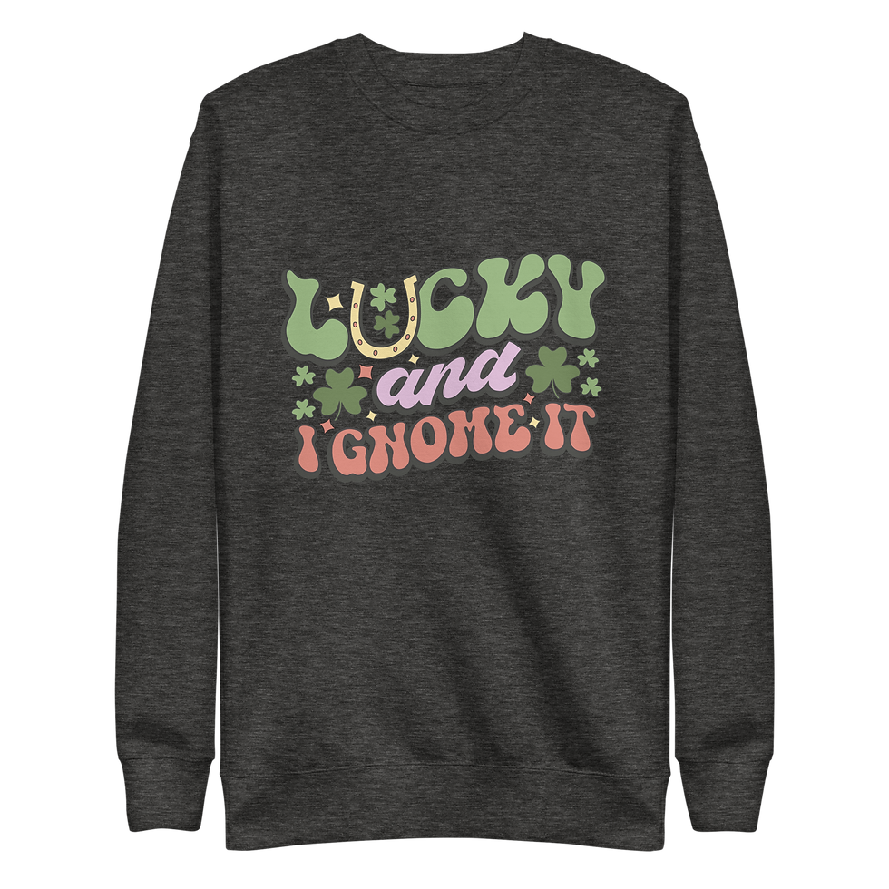 Thumbnail: " Lucky and I Ghome It" Unisex Premium Sweatshirt