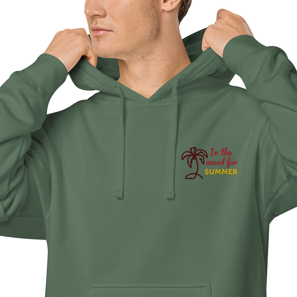 Thumbnail: Mood for summer Unisex pigment-dyed hoodie