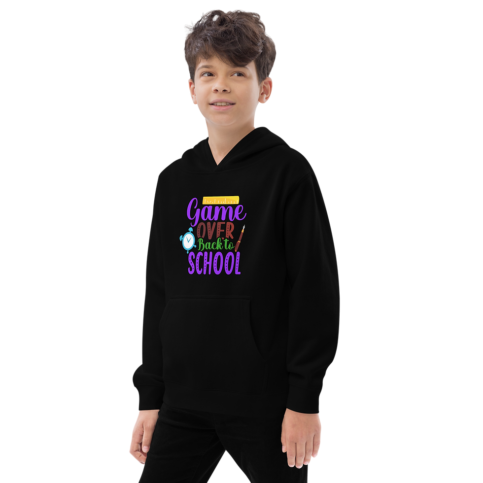 Thumbnail: Game is over Back to school print Kids fleece hoodie
