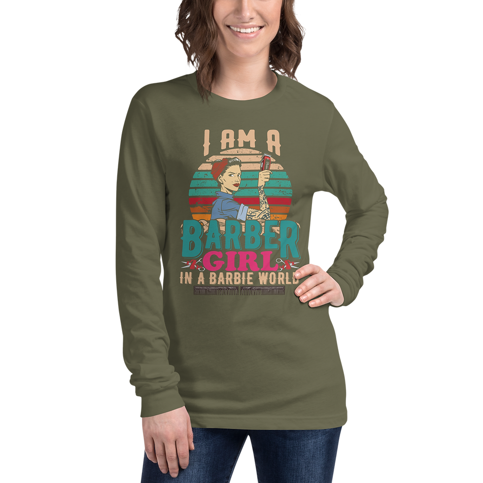 Thumbnail: Barber Girl Unisex Long Sleeve Tee