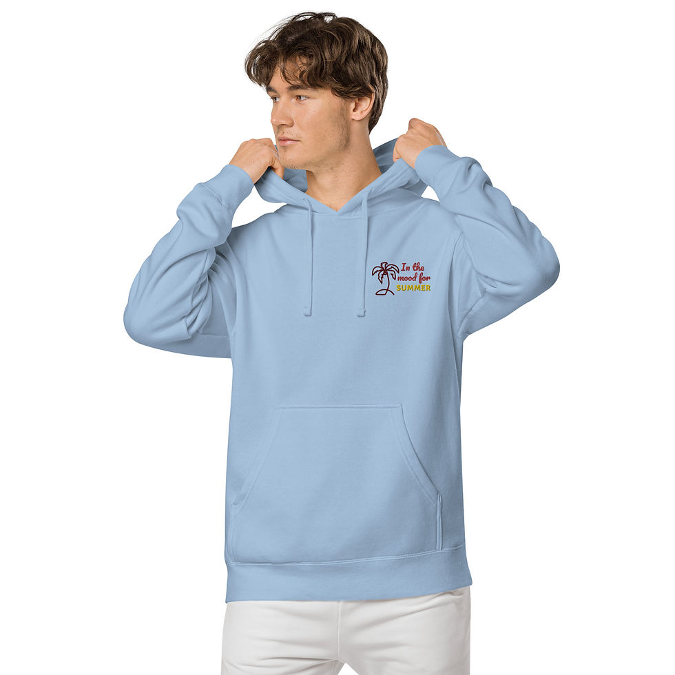 Thumbnail: Mood for summer Unisex pigment-dyed hoodie