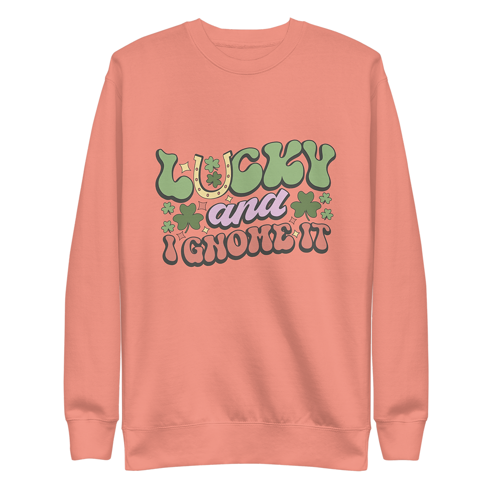 Thumbnail: " Lucky and I Ghome It" Unisex Premium Sweatshirt