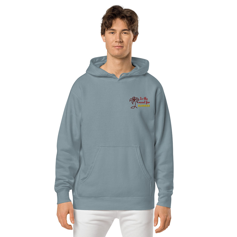 Thumbnail: Mood for summer Unisex pigment-dyed hoodie