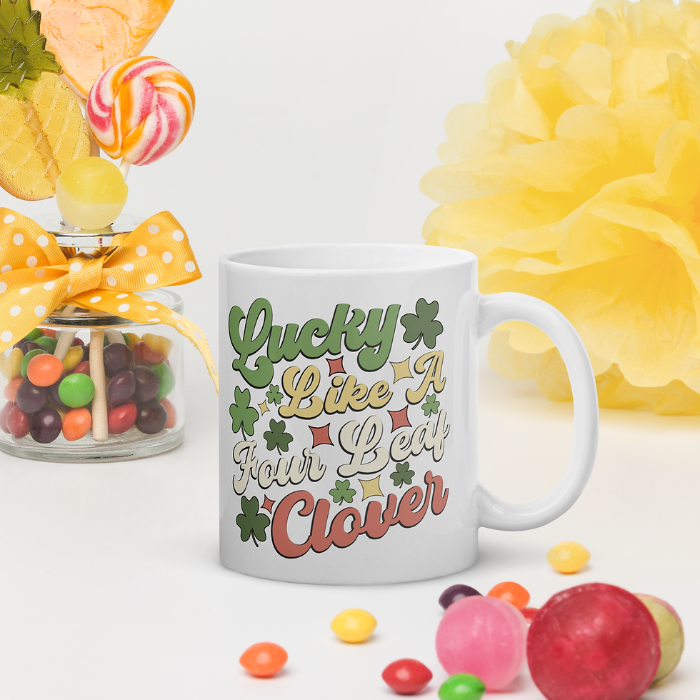 Thumbnail: Lucky Like A Four Leaf Clover White glossy mug