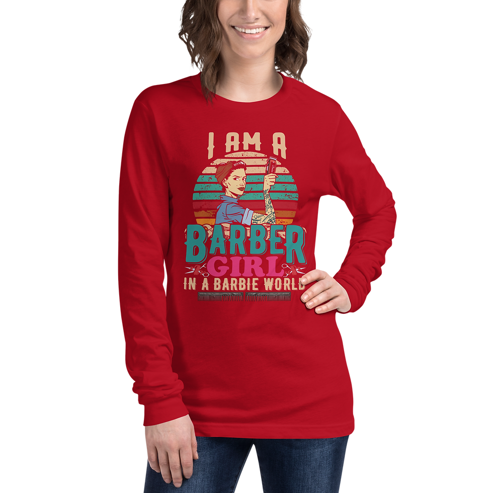 Thumbnail: Barber Girl Unisex Long Sleeve Tee