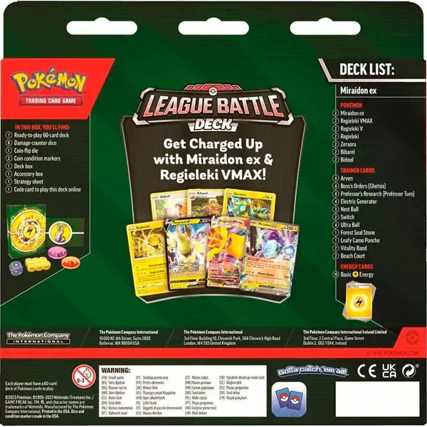 Miniature : English Pokemon League Battle Deck Miraidon Ex collectible card game