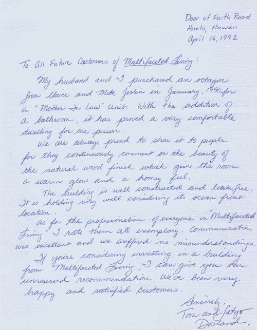 Customer Testimonial Letter