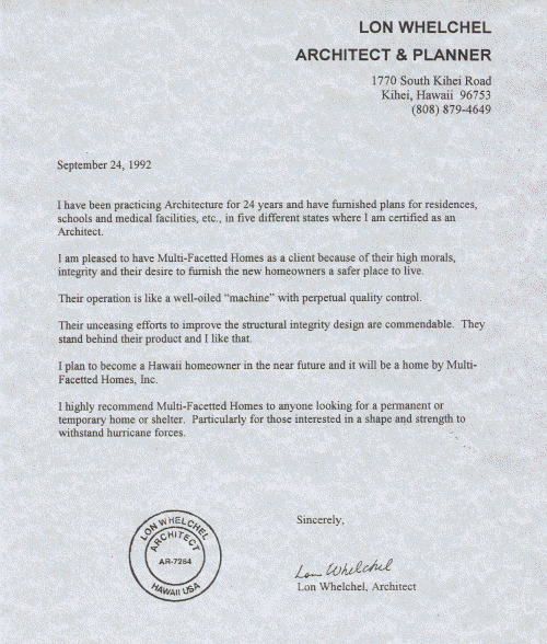 Professional Architect Engineer Reference Letter