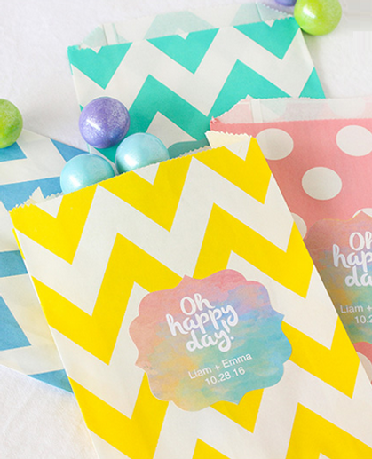 Personalized Wedding Themed Pattern Goodie Bags