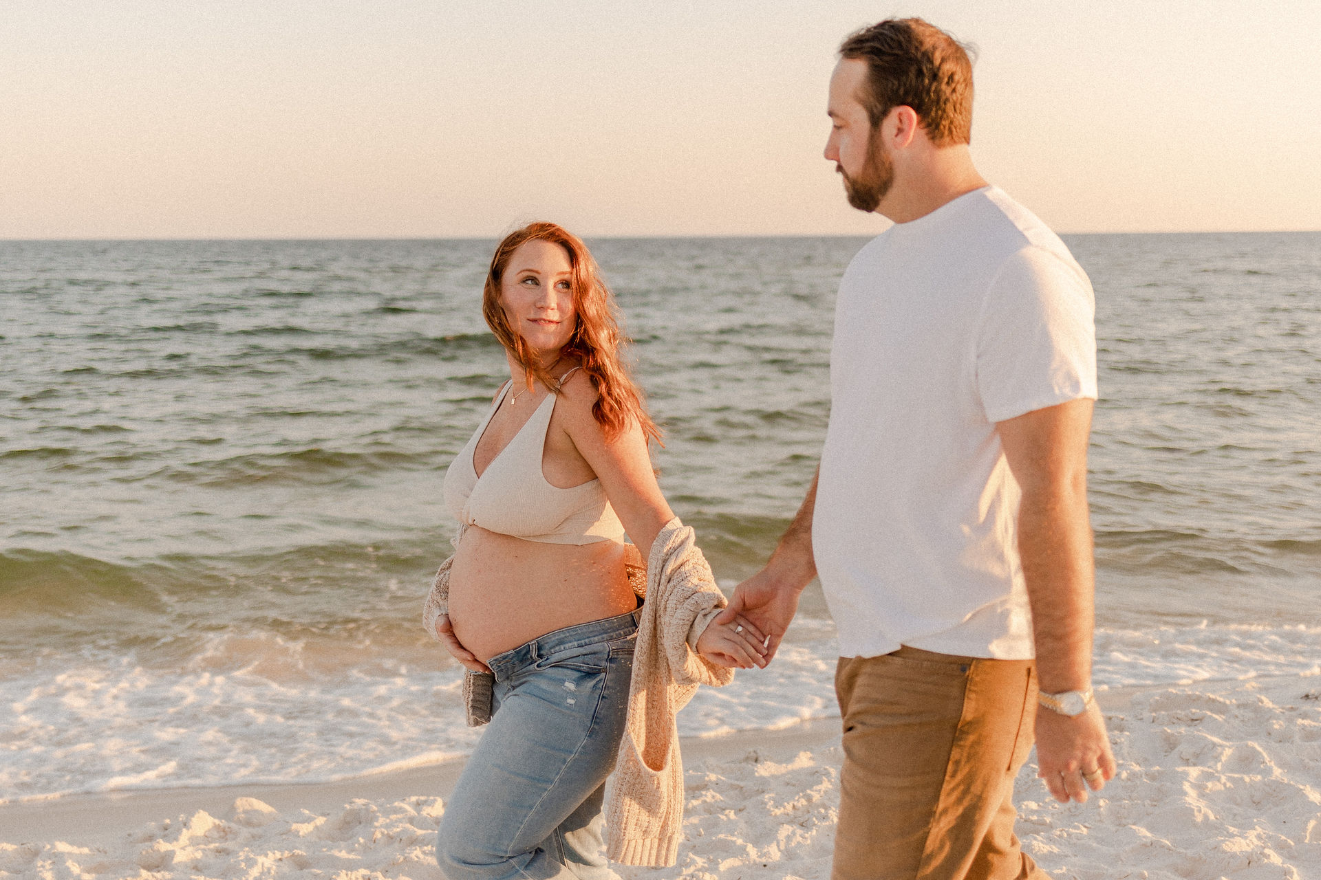 Fall golden hour beach maternity session | Gulf Shores maternity photographer