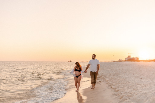 Fall golden hour beach maternity session | Gulf Shores maternity photographer