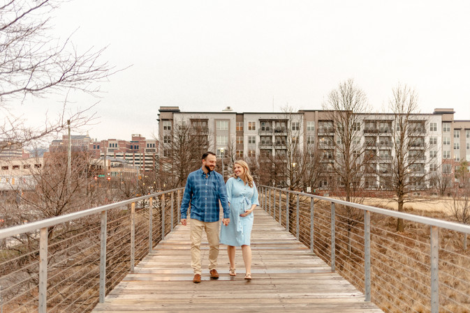 Downtown pregnancy announcement photos | Birmingham maternity photographer