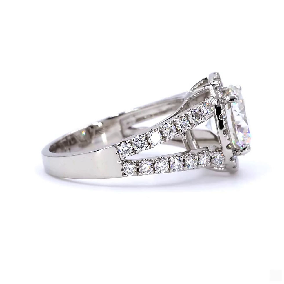 Thumbnail: Bague de fiançailles diamants - Halo et double anneau