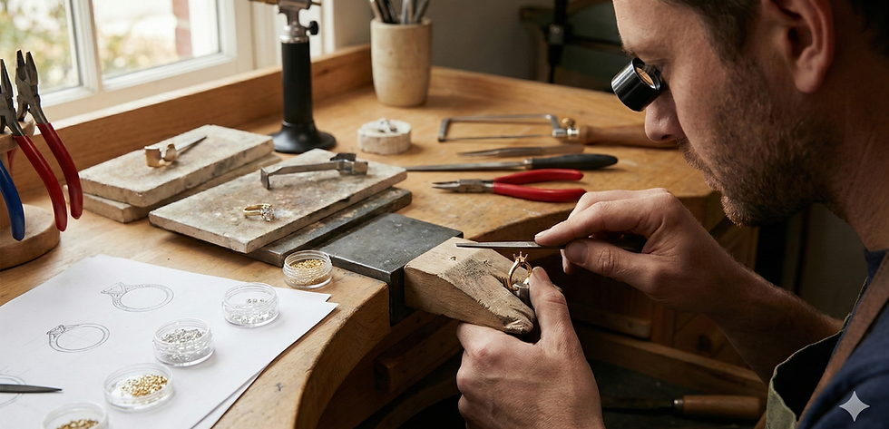 artisant fabricant une bague