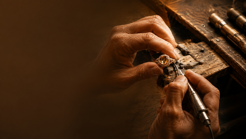 artisan fabriquant une bague de fiançailles