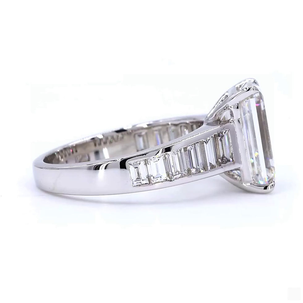 Thumbnail: Bague de fiançailles diamants - Baguette