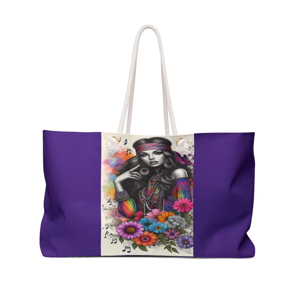 70's Lady with Bandanna Weekender Bag