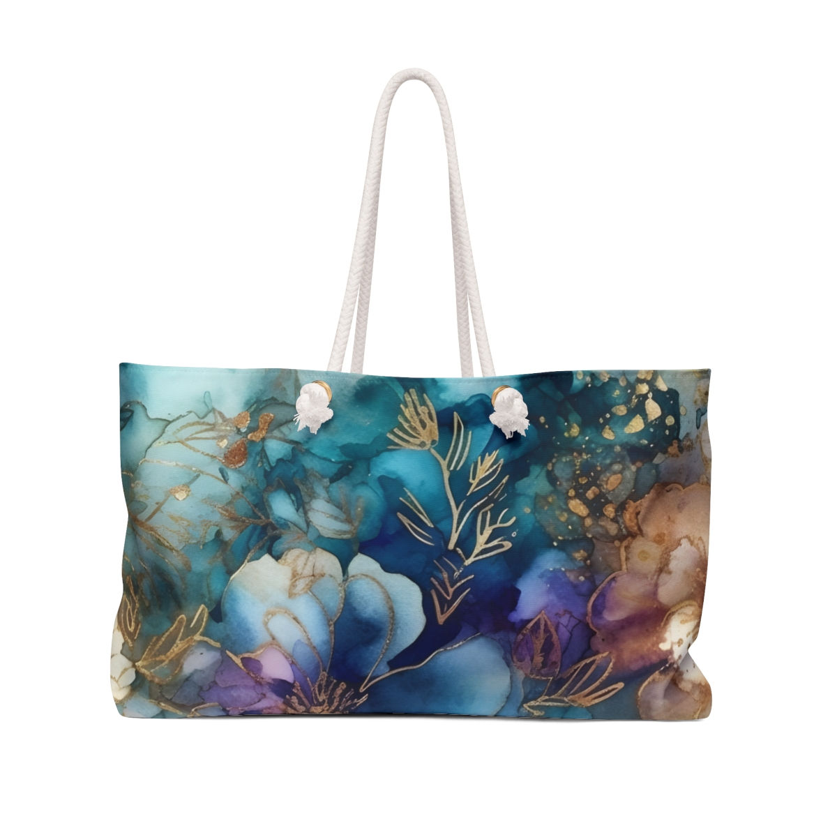 Weekender Bag, Blue and Purple Flower Design