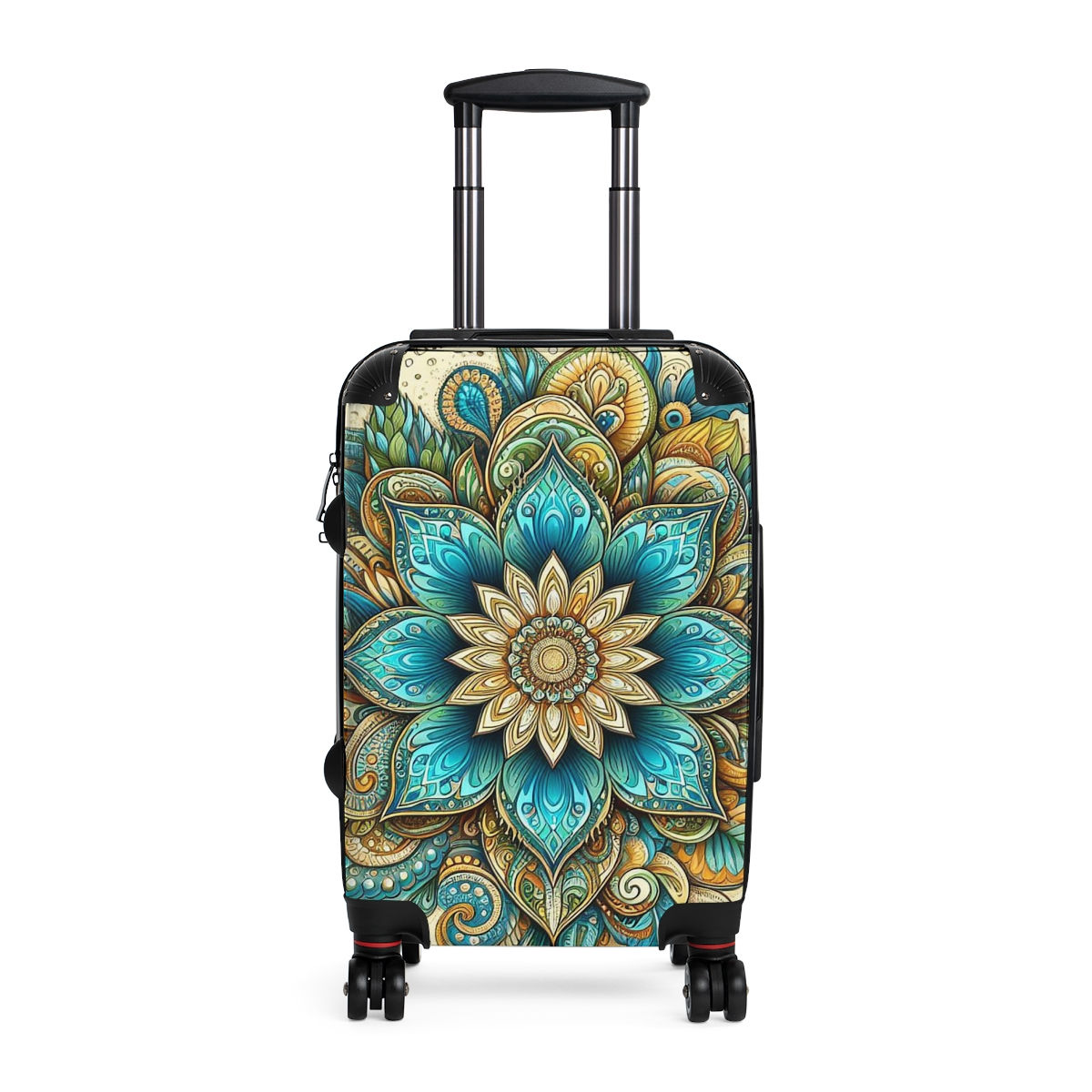 Teal Flower Suitcase