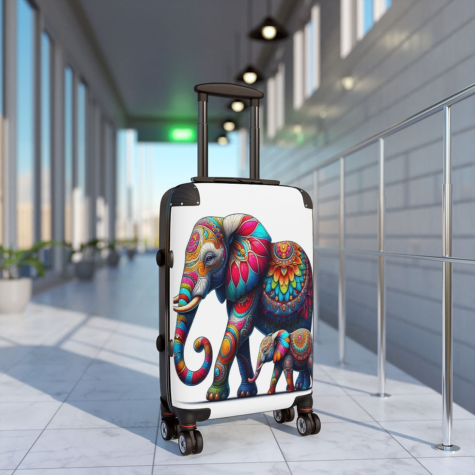 Thumbnail: Adult and Baby Elephant Suitcase