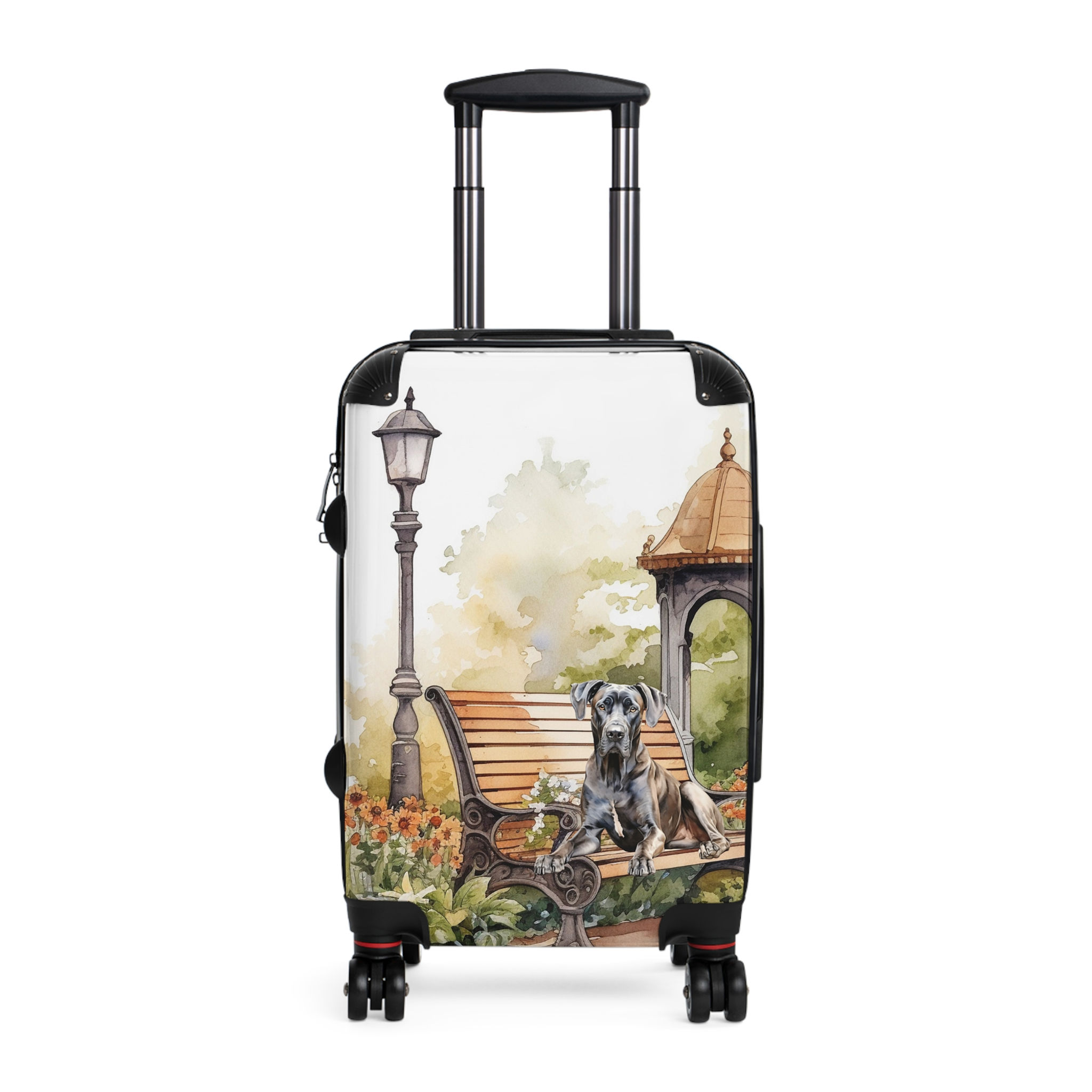 Great Dane on Park Bench Design Suitcase