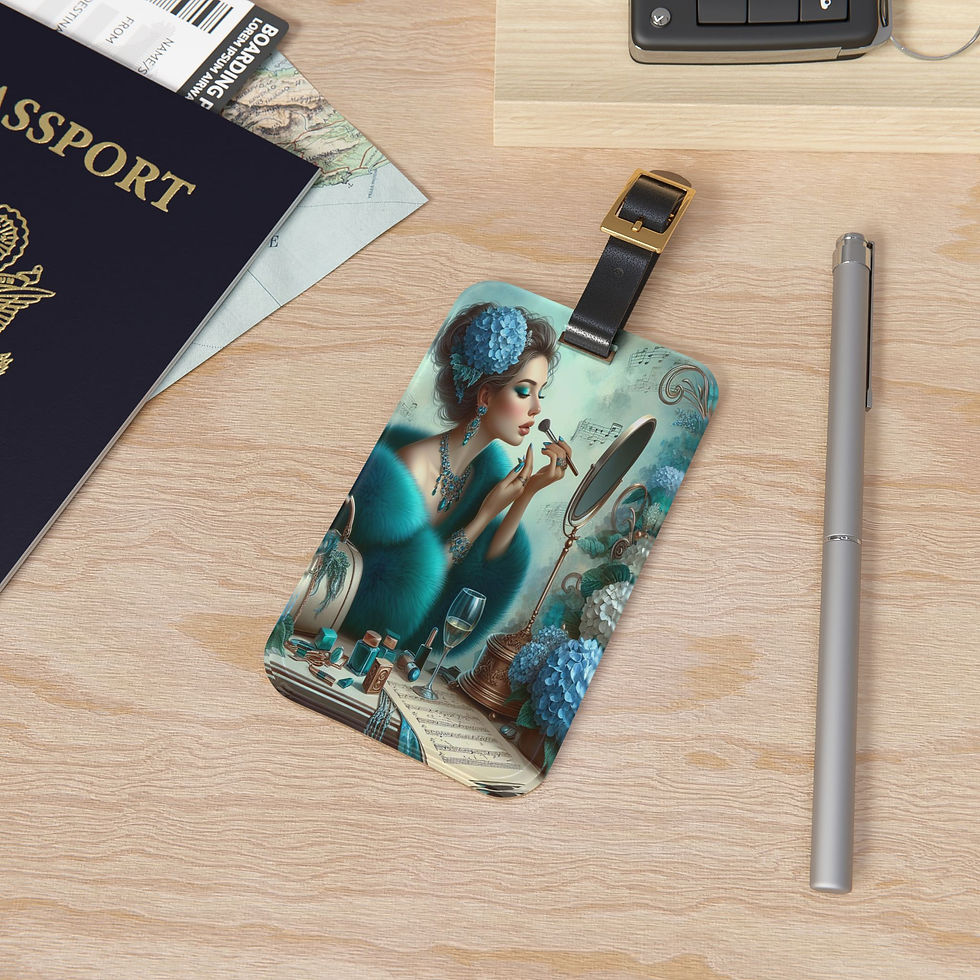 Thumbnail: Makeup Artist Teal and Blue Luggage Tag
