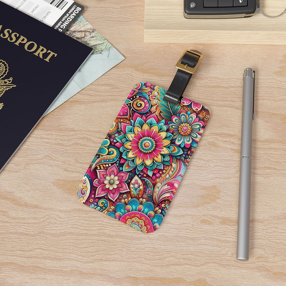 Thumbnail: Pink and Teal Luggage Tag