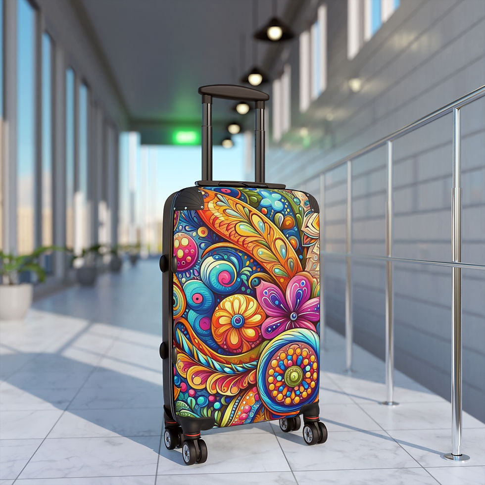 Thumbnail: Purple and Orange Patterned Suitcase