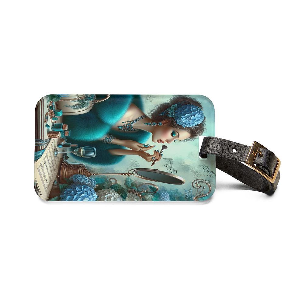 Thumbnail: Makeup Artist Teal and Blue Luggage Tag
