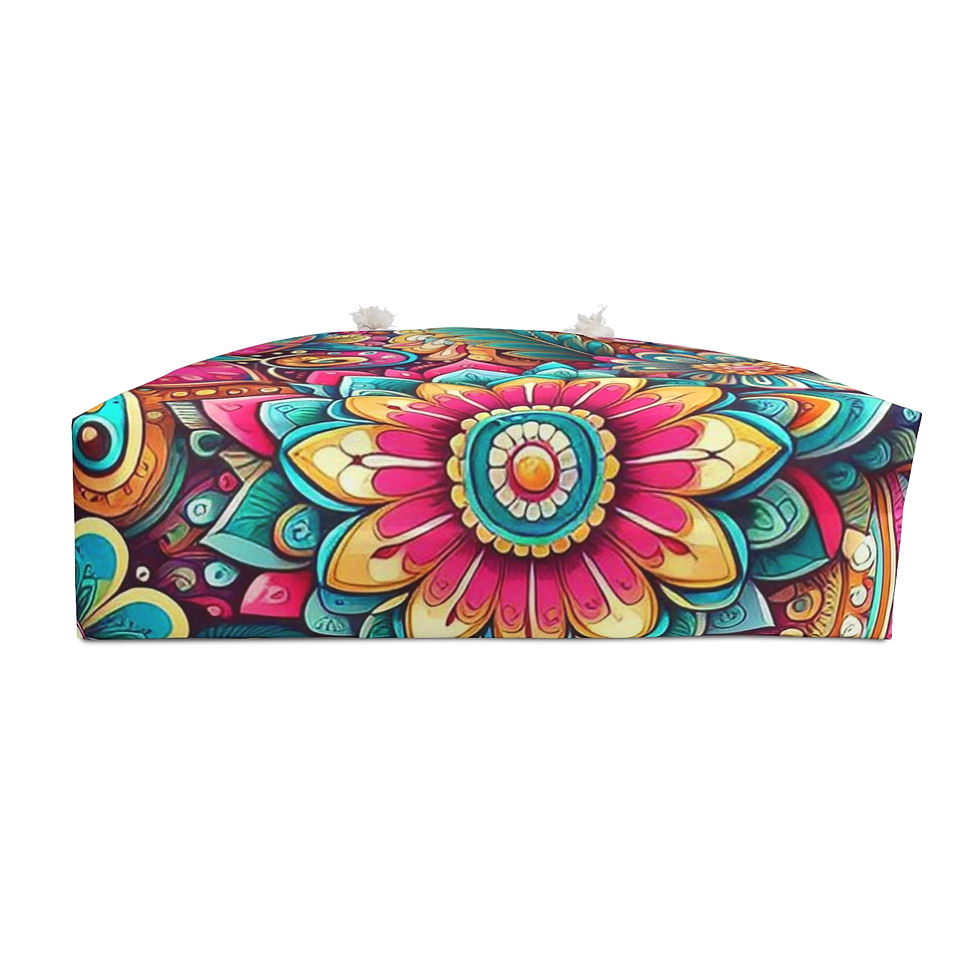 Thumbnail:  Pink and Teal Flower Weekender Bag