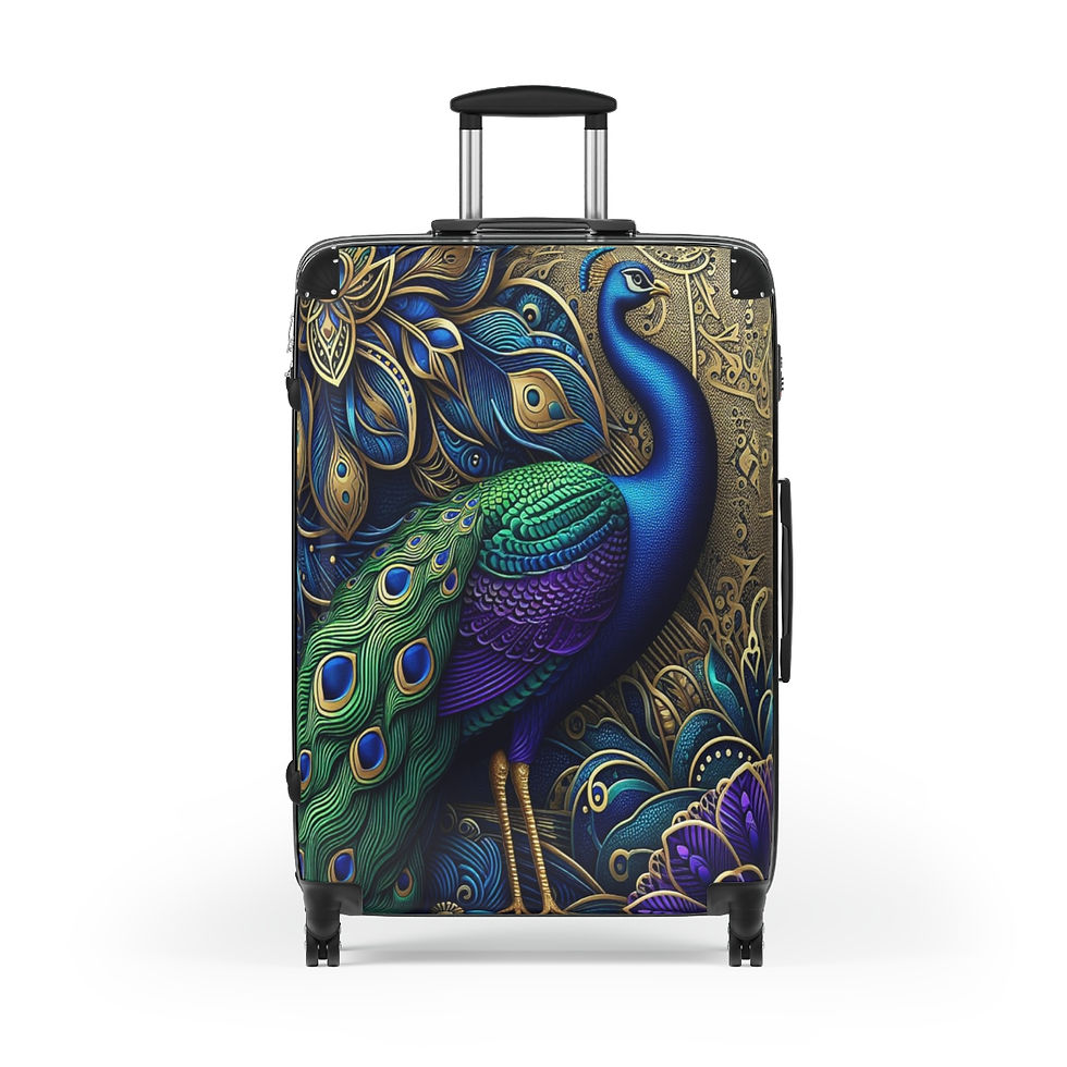 Thumbnail: Blue and Green Peacock Suitcase