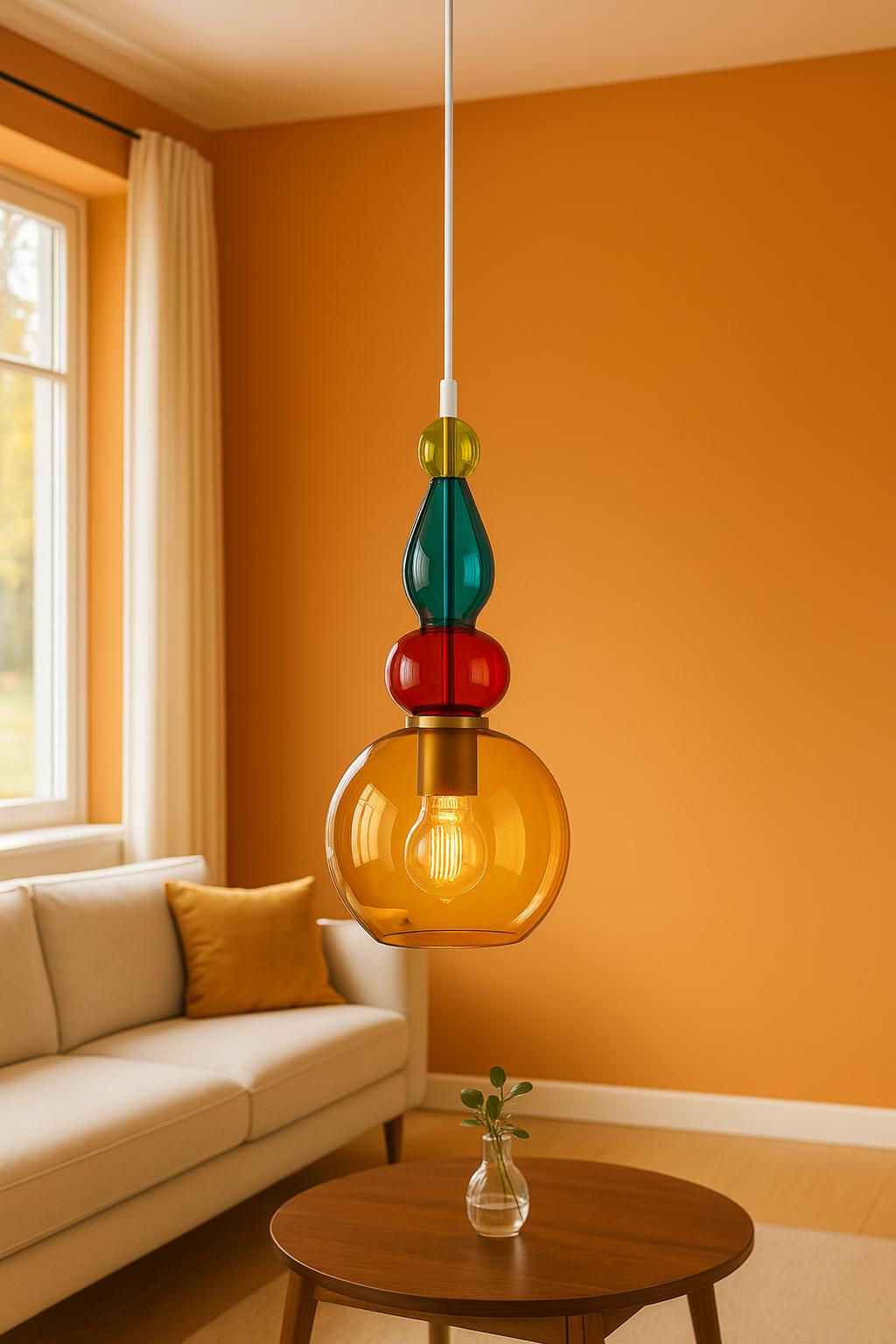 Handmade Hanging Blown Glass Light