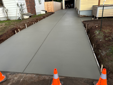 Broom Finish Concrete Driveway Installation 