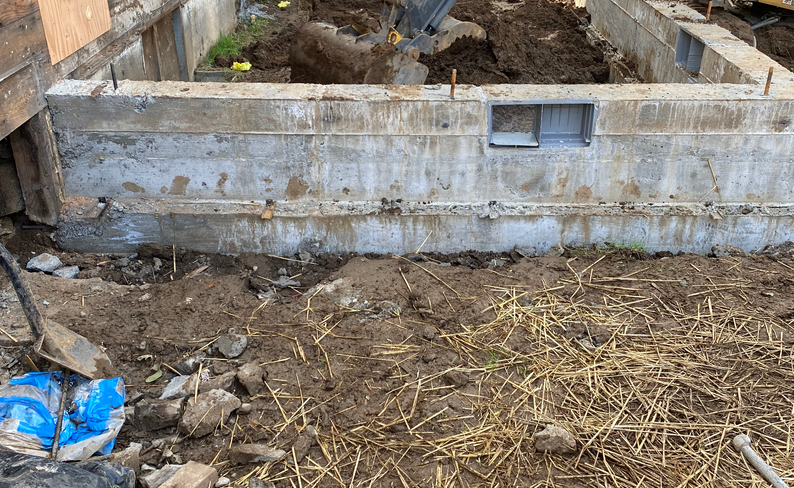 ADU foundation installation to extend the home