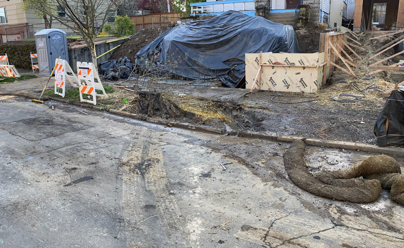 Demo and excavation of existing concrete driveway and entranceway to home
