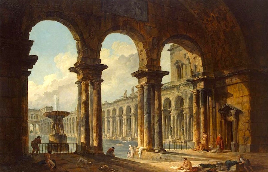 Ancient ruins used as public baths -painting by Hubert Robert 1798.jpg