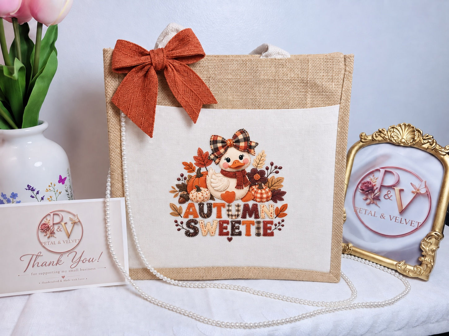 Autumn Sweetie tote bag by Petal & Velvet