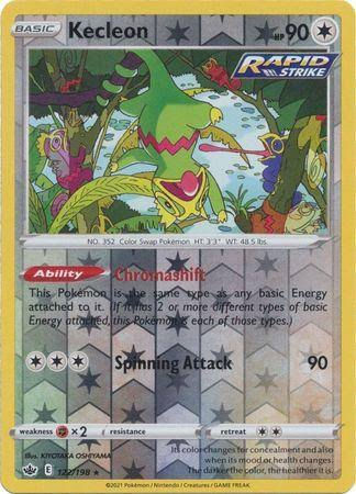 Pokemon Card - Kecleon - Reverse holo Rare - Chilling Reign - 122/198